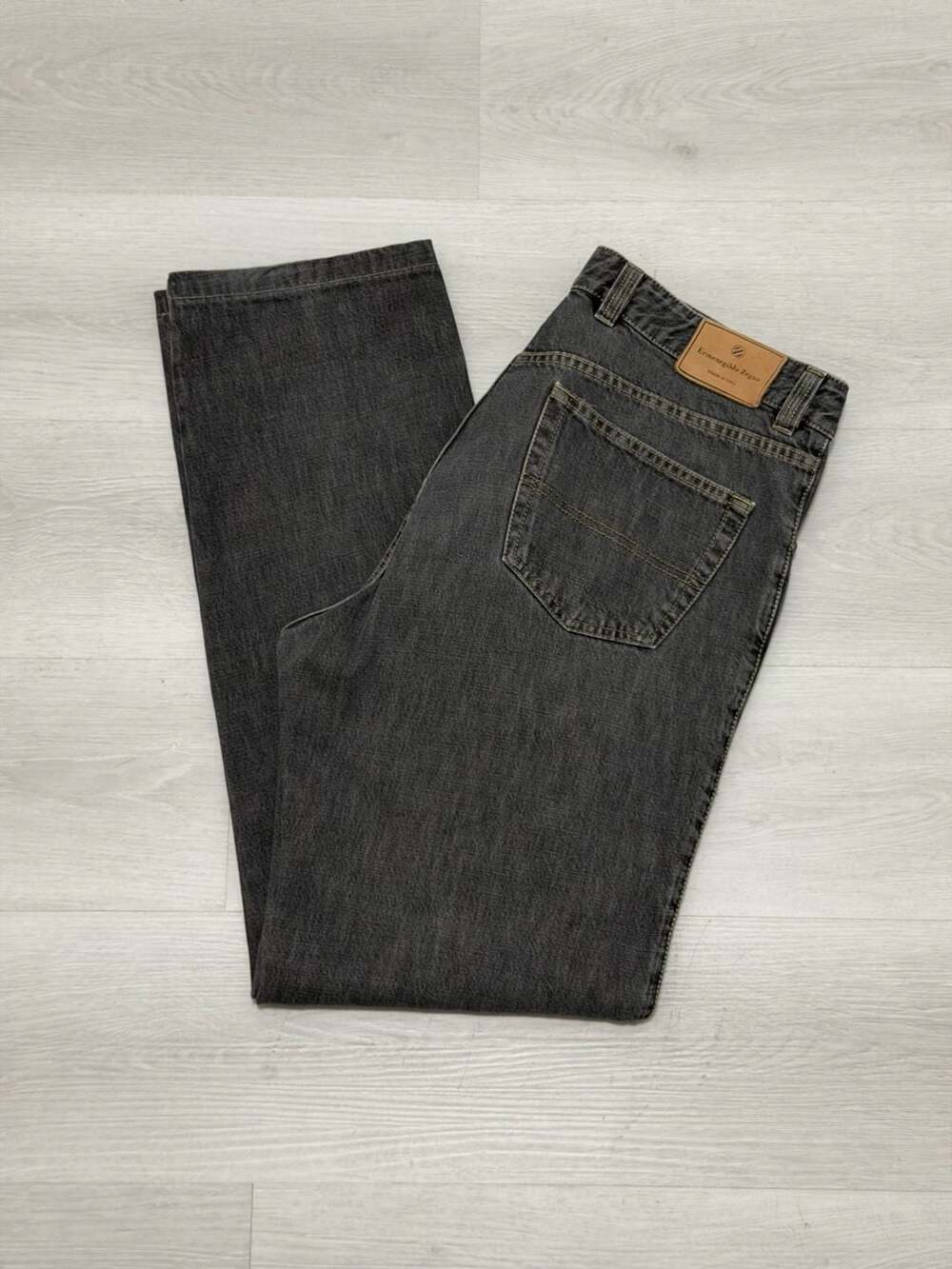 Ermenegildo Zegna Men's Straight Leg Jeans Size 36 Gray Black Made in Italy
